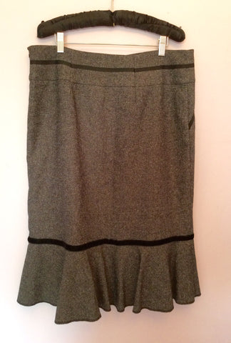 Kenar Grey & Black Trim Fluted Hem Skirt Size 18 - Whispers Dress Agency - Womens Skirts - 2