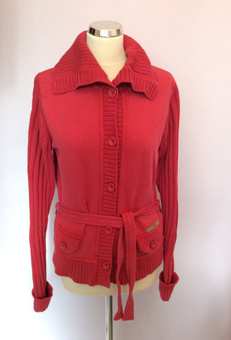 Jocavi Pink Cotton Tie Belt Cardigan Size 12 - Whispers Dress Agency - Womens Knitwear - 1
