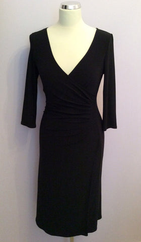 Brand New Laura Ashley Black Wrap Dress Size 8 - Whispers Dress Agency - Sold - 1