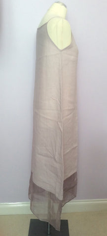 Allicano Pale Pink Silk & Linen Dress & Sheer Jacket Suit Size S - Whispers Dress Agency - Sold - 3