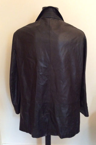 Italian Ruffo Black Supersoft Long Leather Jacket Size 52 UK 42 - Whispers Dress Agency - Sold - 3