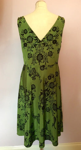 Great Plains Green & Black Floral Print Dress Size L - Whispers Dress Agency - Womens Dresses - 3