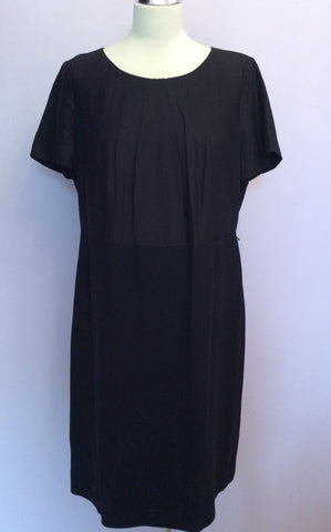 Brand New Marks & Spencer Black Silk & Wool Blend Dress Size 16 - Whispers Dress Agency - Sold - 1