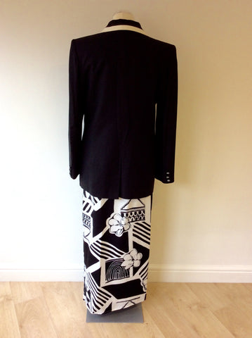 MICHEL AMBERS BLACK & WHITE JACKET, TOP & LONG WRAP SKIRT SUIT SIZE 12/14 - Whispers Dress Agency - Women suits & Tailoring - 3