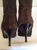 Roberto Vianni Dark Brown Suede Boots Size 5/38 - Whispers Dress Agency - Womens Boots - 5