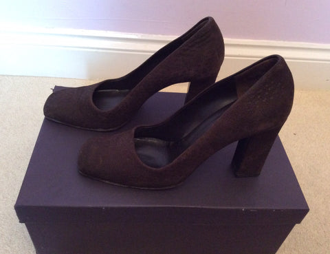 Prada Dark Brown Nubuck Court Shoes Size 5/38 - Whispers Dress Agency - Sold - 2
