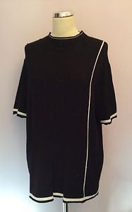 Gerry Weber Black With White Trim Short Sleeve Jumper Size 20 - Whispers Dress Agency - sold - 1