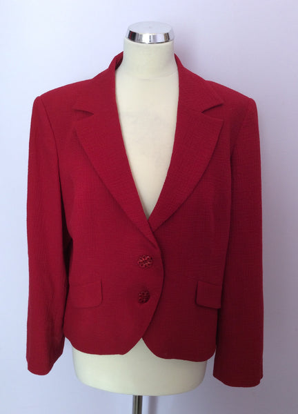 Kaliko Red Wool Suit Jacket Size 18 - Whispers Dress Agency - Sold - 1