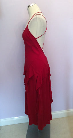 Reiss Red Silk Strappy Open Back Cocktail Dress Size 10 - Whispers Dress Agency - Womens Dresses - 3