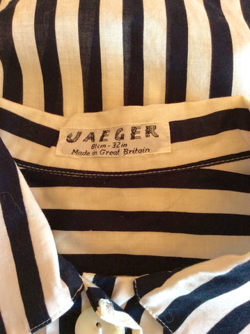 Vintage Blue  & White Stripe Cotton Shirt Size 32" Approx 10 - Whispers Dress Agency - Sold - 3