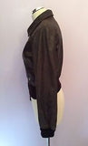 Aviatrix Dark Brown Leather Zip Up Jacket Size L - Whispers Dress Agency - Womens Coats & Jackets - 2