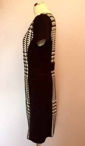 Marccain Black & White Print Stretch Pencil Dress Size N5 UK 16 - Whispers Dress Agency - Womens Dresses - 2