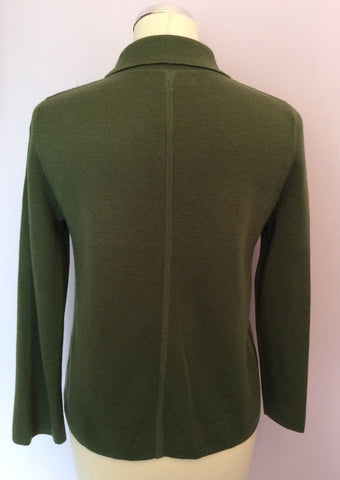 LK Bennett Dark Olive Green Wool Blend Cardigan Size M - Whispers Dress Agency - Womens Knitwear - 2