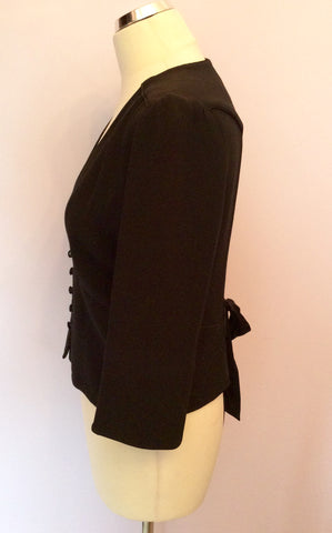 Temperley Black Fitted Bow Trim Jacket Size 10 - Whispers Dress Agency - Womens Suits & Tailoring - 3