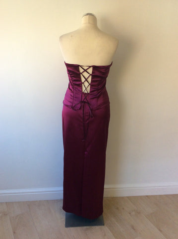 COAST CRANBERRY BUSTIER TOP & LONG EVENING SKIRT SIZE 10 - Whispers Dress Agency - Womens Dresses - 4