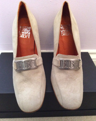 Vintage 1990s Biba Cream Suede Heeled Court Shoes Size 6.5/40 - Whispers Dress Agency - Sold - 2