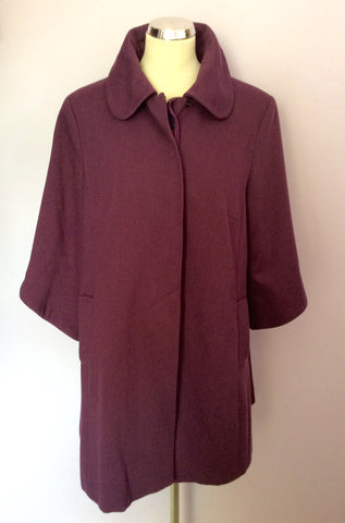 Marks & Spencer Autograph Purple 3/4 Sleeve Coat Size 16 - Whispers Dress Agency - Sold - 1