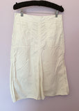 Marella White Cotton Skirt Size 10 - Whispers Dress Agency - Womens Skirts - 1