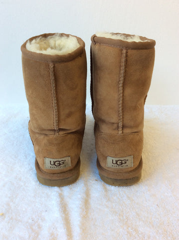 UGG TAN SHEEPSKIN LINED CLASSIC SHORT BOOTS SIZE 3.5/36 - Whispers Dress Agency - Sold - 3