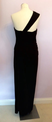 Coast Black Pleated One Shoulder Long Evening Dress Size 12 - Whispers Dress Agency - Sold - 4