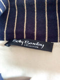 BETTY BARCLAY DARK BLUE & BEIGE PINSTRIPE KNIT JACKET SIZE 10/12 - Whispers Dress Agency - Womens Coats & Jackets - 4