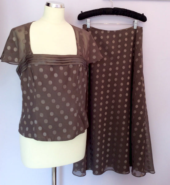 ALEX & CO BROWN SPOT TOP & SKIRT SIZE 12/14 - Whispers Dress Agency - Womens Suits & Tailoring - 1
