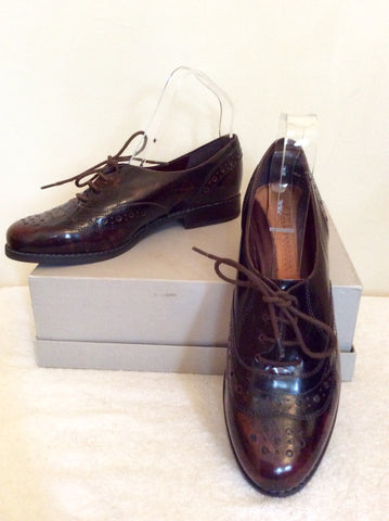 Brand New Clarks Brown Leather Lace Up Brogue Shoes Size 5.5/38.5 - Whispers Dress Agency - Sold - 1