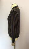 BETTY BARCLAY DARK BLUE & BEIGE PINSTRIPE KNIT JACKET SIZE 10/12 - Whispers Dress Agency - Womens Coats & Jackets - 2