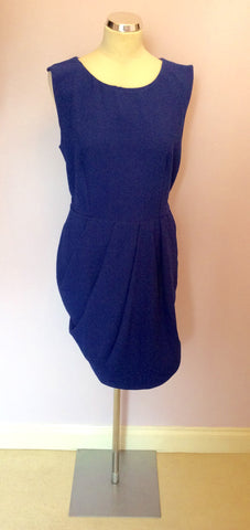Brand New Therapy Blue Wrap Pleat Tulip Dress Size 16 - Whispers Dress Agency - Womens Dresses - 1