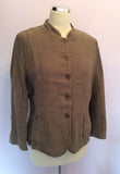 Hobbs Light Brown Linen Jacket Size 14 - Whispers Dress Agency - Womens Coats & Jackets - 1