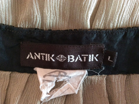 Antik Batik Beige & Black Beaded Trim Silk Top Size L - Whispers Dress Agency - Sold - 5