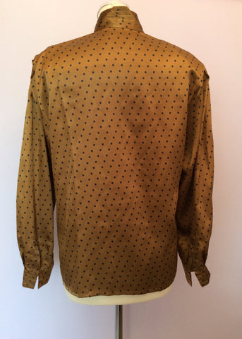 Vintage Jaeger Dark Gold & Black Spot Blouse Size 34" Approx 10/12 - Whispers Dress Agency - Sold - 2