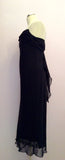 COAST BLACK STRAPPY WATERFALL BACK OCCASION DRESS SIZE 12 - Whispers Dress Agency - Womens Eveningwear - 3