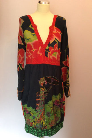 Desigual Multi Coloured Print Dress Size XL - Whispers Dress Agency - Sold - 1