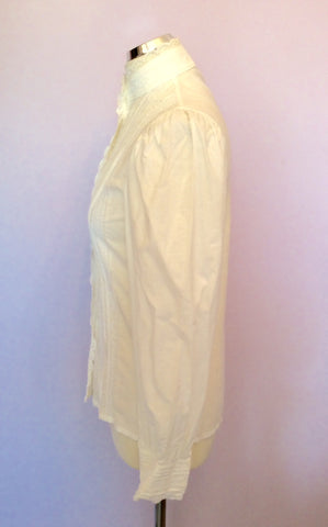 Vintage Laura Ashley White Lace Trim Cotton Shirt Size 10 - Whispers Dress Agency - Sold - 2