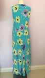 Country Casuals Turquoise Floral Print Long Dress Size 12 - Whispers Dress Agency - Womens Dresses - 2