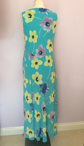 Country Casuals Turquoise Floral Print Long Dress Size 12 - Whispers Dress Agency - Womens Dresses - 2