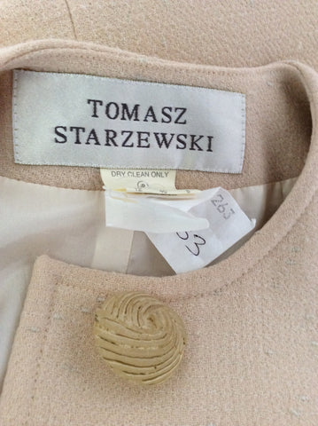 Designer Tomasz Starzewski Buttermilk Cream Dress & Jacket Fur Cuff Suit Size 12 - Whispers Dress Agency - Womens Suits & Tailoring - 4