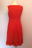 John Rocha Orange & Gold Trims Cotton Dress Size 10 - Whispers Dress Agency - Womens Dresses - 3