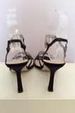 PARADOX LONDON BLACK SATIN DIAMANTÉ TRIM SANDALS SIZE 4/37 - Whispers Dress Agency - Womens Heels - 6