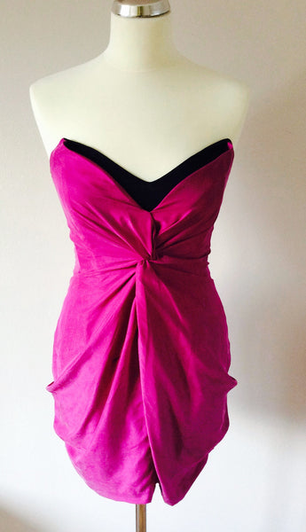 Reiss Deep Pink Silk Strapless 'Courtney' Dress Size 8 - Whispers Dress Agency - Sold - 1