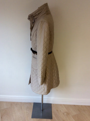 MAX MARA WEEKEND BEIGE QUILTED COAT SIZE 16 - Whispers Dress Agency - Sold - 3