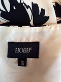 Hobbs Black & White Floral Print Silk Dress Size 16 - Whispers Dress Agency - Womens Dresses - 4