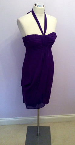 Coast Purple Silk Halterneck, Strappy, Strapless Occasion Dress Size 8 - Whispers Dress Agency - Womens Dresses - 1