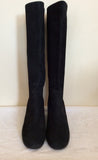 Brand New Marks & Spencer Black Suede Wedge Heel Boots Size 8/42 - Whispers Dress Agency - Sold - 2