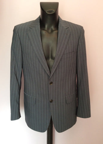 Hugo Boss Grey Pinstripe Wool Suit Size 38R /36W - Whispers Dress Agency - Mens Suits & Tailoring - 2
