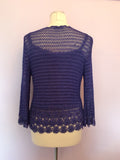 Précis Petite Blue Crocheted Camisole Top & Cardigan Size L - Whispers Dress Agency - Sold - 2