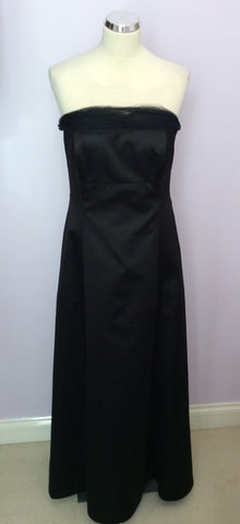 Debut Black Strapless Long Evening Dress Size 14 - Whispers Dress Agency - Womens Dresses - 1
