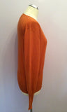 Edina Ronay Deep Orange Merino Wool Scoop Neck Jumper Size XL - Whispers Dress Agency - Sold - 2