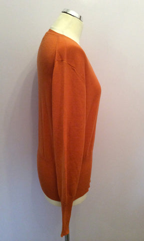 Edina Ronay Deep Orange Merino Wool Scoop Neck Jumper Size XL - Whispers Dress Agency - Sold - 2